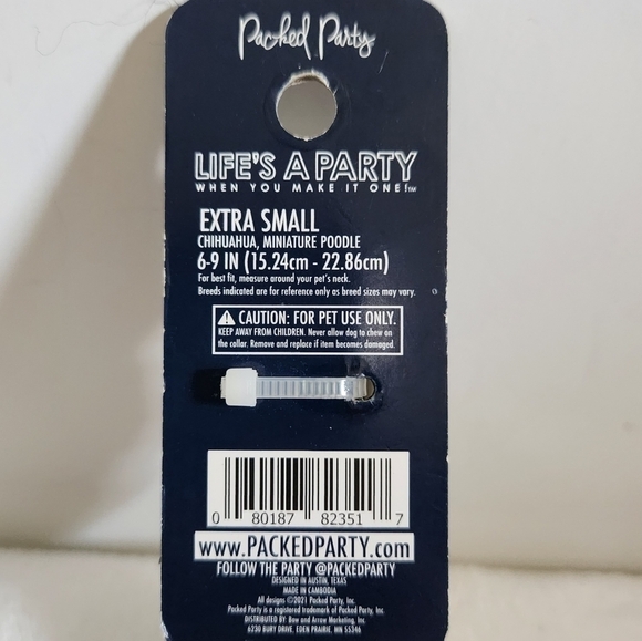 Packed Party Fashion Throw Confetti Glitter Silver Dog Cat Pet Collar Size XS - Picture 9 of 12